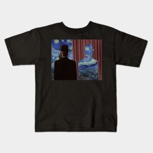 Magritte - Decalcomania / Van Gogh - Starry Night Kids T-Shirt